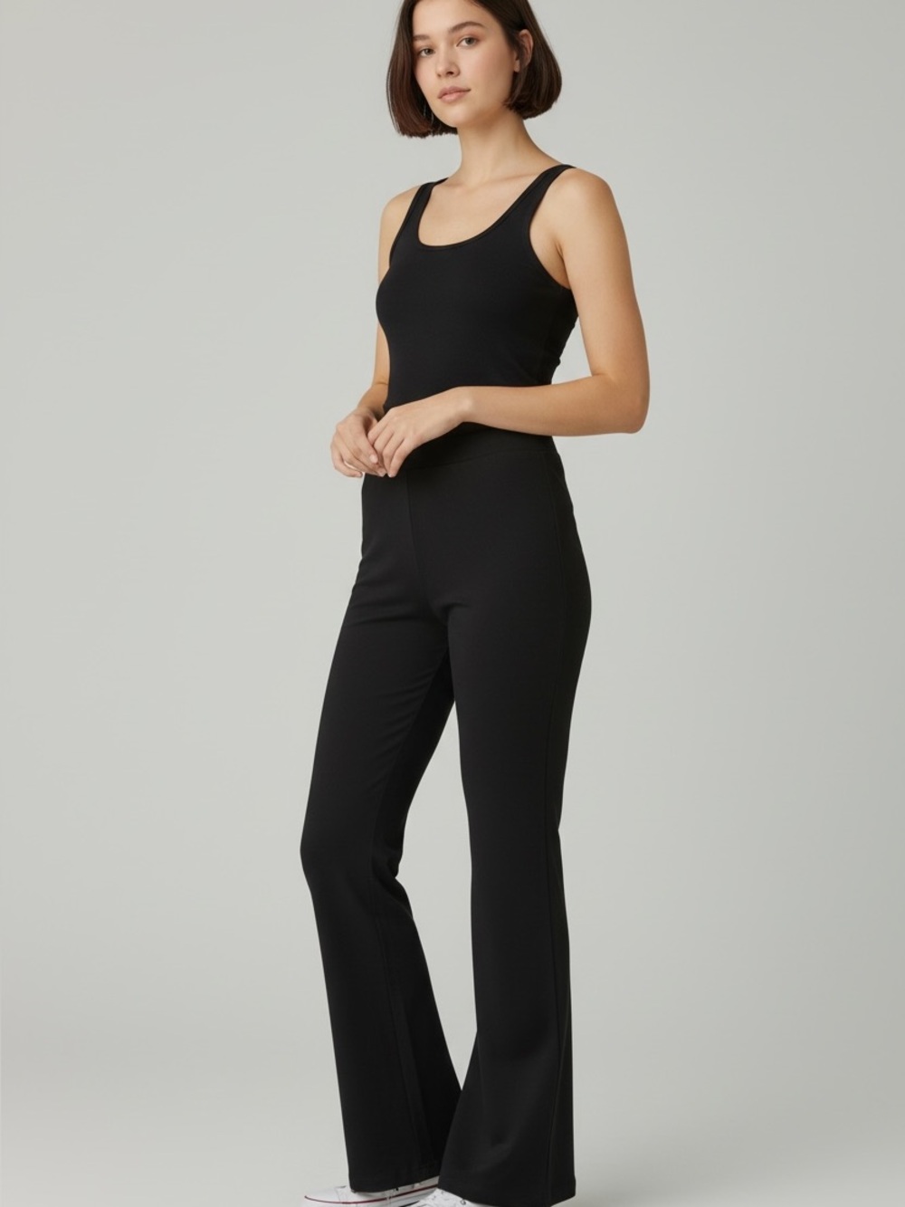 Women's Sag Harbor Stretch Black Flare Leg Dress Pants Size 8
